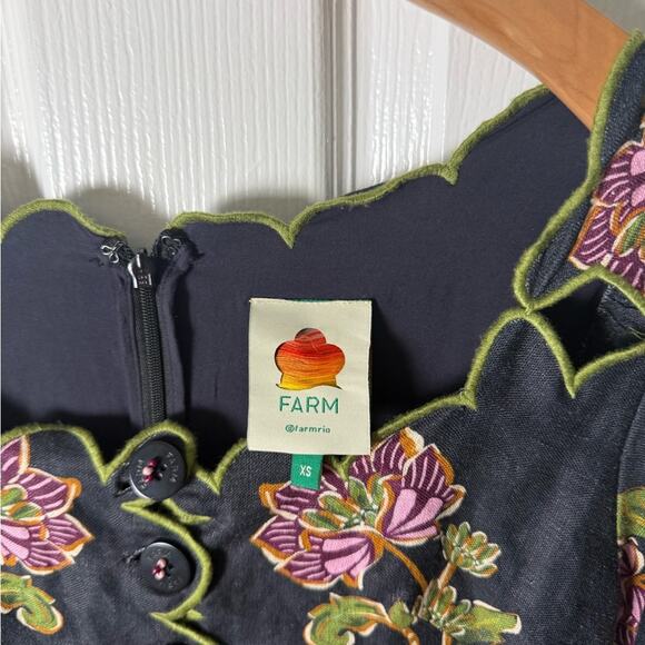 Farm Rio Black Ravenala Short Sleeve Maxi Dress XS - Picture 12 of 13